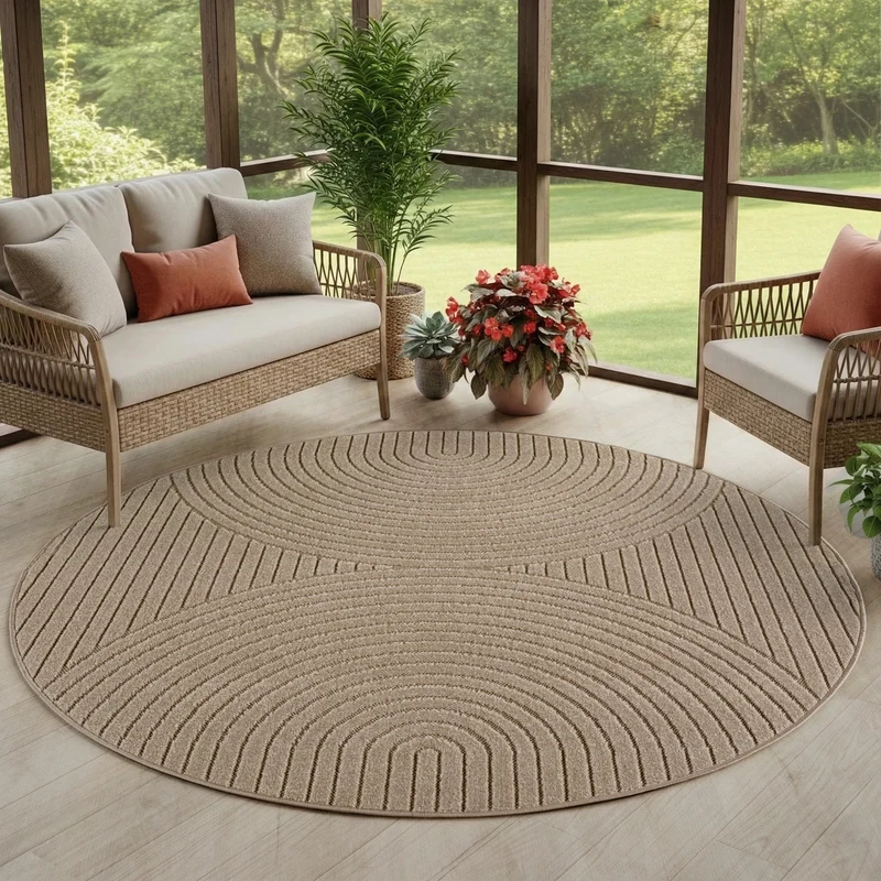 Carpettex Kurzflor Teppich 3D Hoch-Tief Skandi Boho Indoor Outdoor