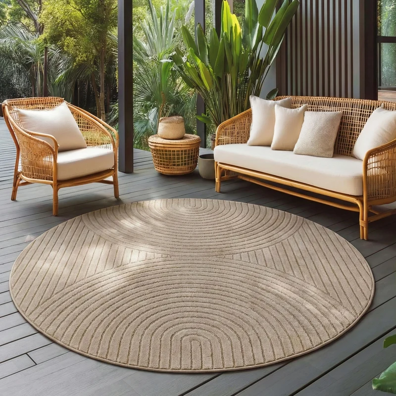 Carpettex Kurzflor Teppich 3D Hoch-Tief Skandi Boho Indoor Outdoor