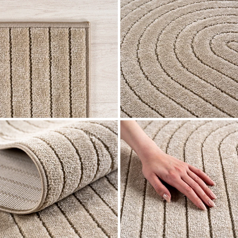 Carpettex Kurzflor Teppich 3D Hoch-Tief Skandi Boho Indoor Outdoor