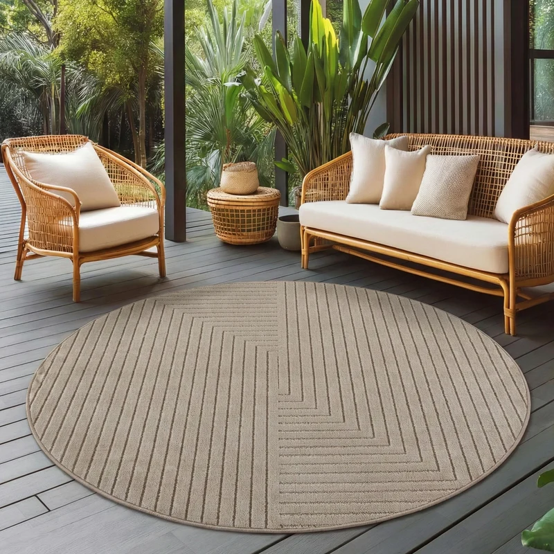Carpettex Kurzflor Teppich 3D Hoch-Tief Skandi Boho Indoor Outdoor
