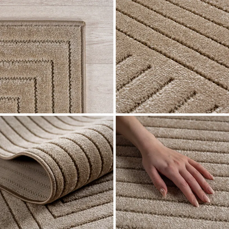 Carpettex Kurzflor Teppich 3D Hoch-Tief Skandi Boho Indoor Outdoor