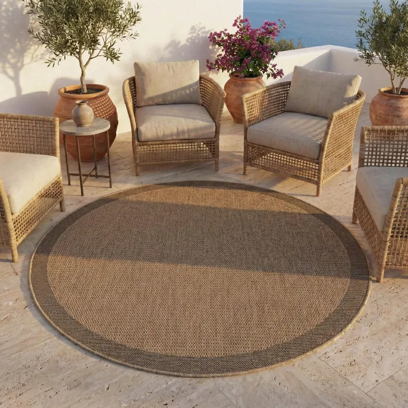 Carpettex Outdoor Teppich Bordüre Wetterfest Waschbar Natur Optik