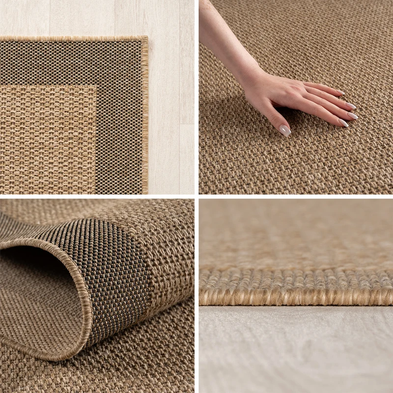 Carpettex Outdoor Teppich Bordüre Wetterfest Waschbar Natur Optik