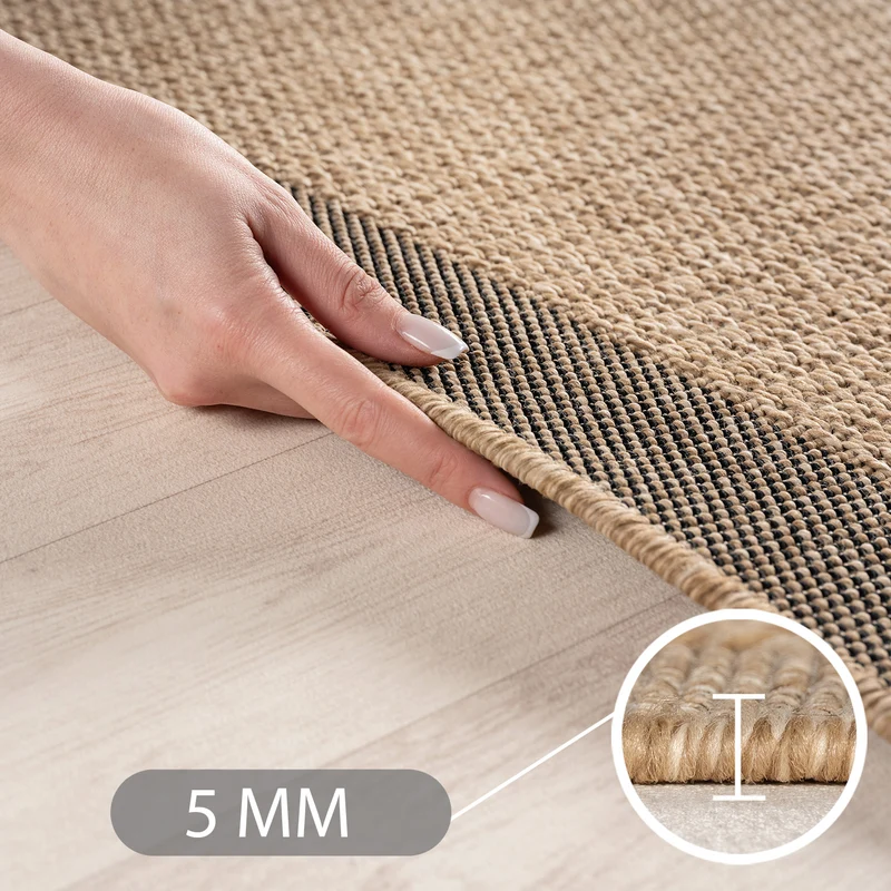 Carpettex Outdoor Teppich Bordüre Wetterfest Waschbar Natur Optik