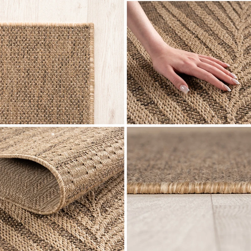 Carpettex Outdoor Teppich Palmen Wetterfest Waschbar Natur Optik