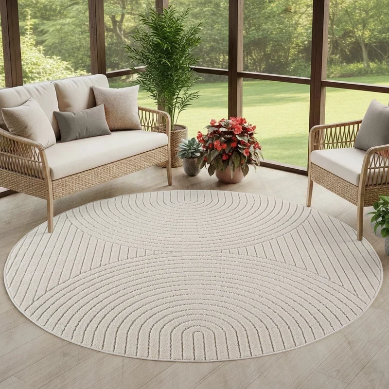 Carpettex Kurzflor Teppich 3D Hoch-Tief Skandi Boho Indoor Outdoor