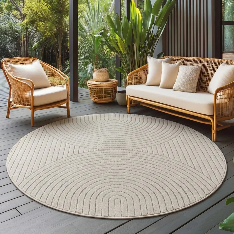 Carpettex Kurzflor Teppich 3D Hoch-Tief Skandi Boho Indoor Outdoor
