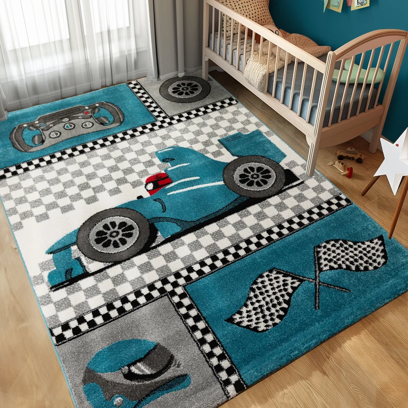 Carpettex Kinderteppich Waschbar Weich Antiallergen Spielteppich