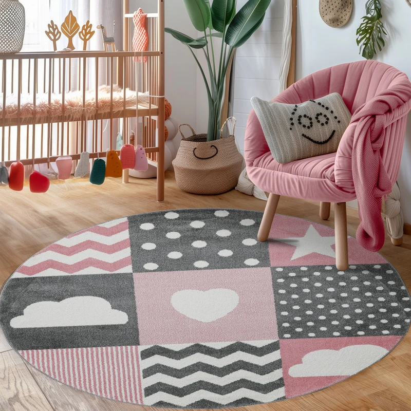 Carpettex Kinderteppich Waschbar Weich Antiallergen Spielteppich