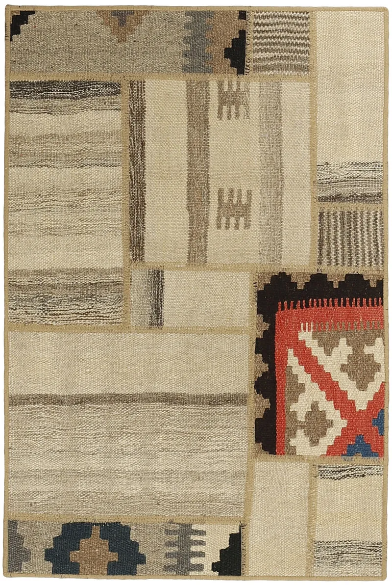 MY-RUG Teppich "Modern Patchwork " Geometrische Muster, Handgeknüpft