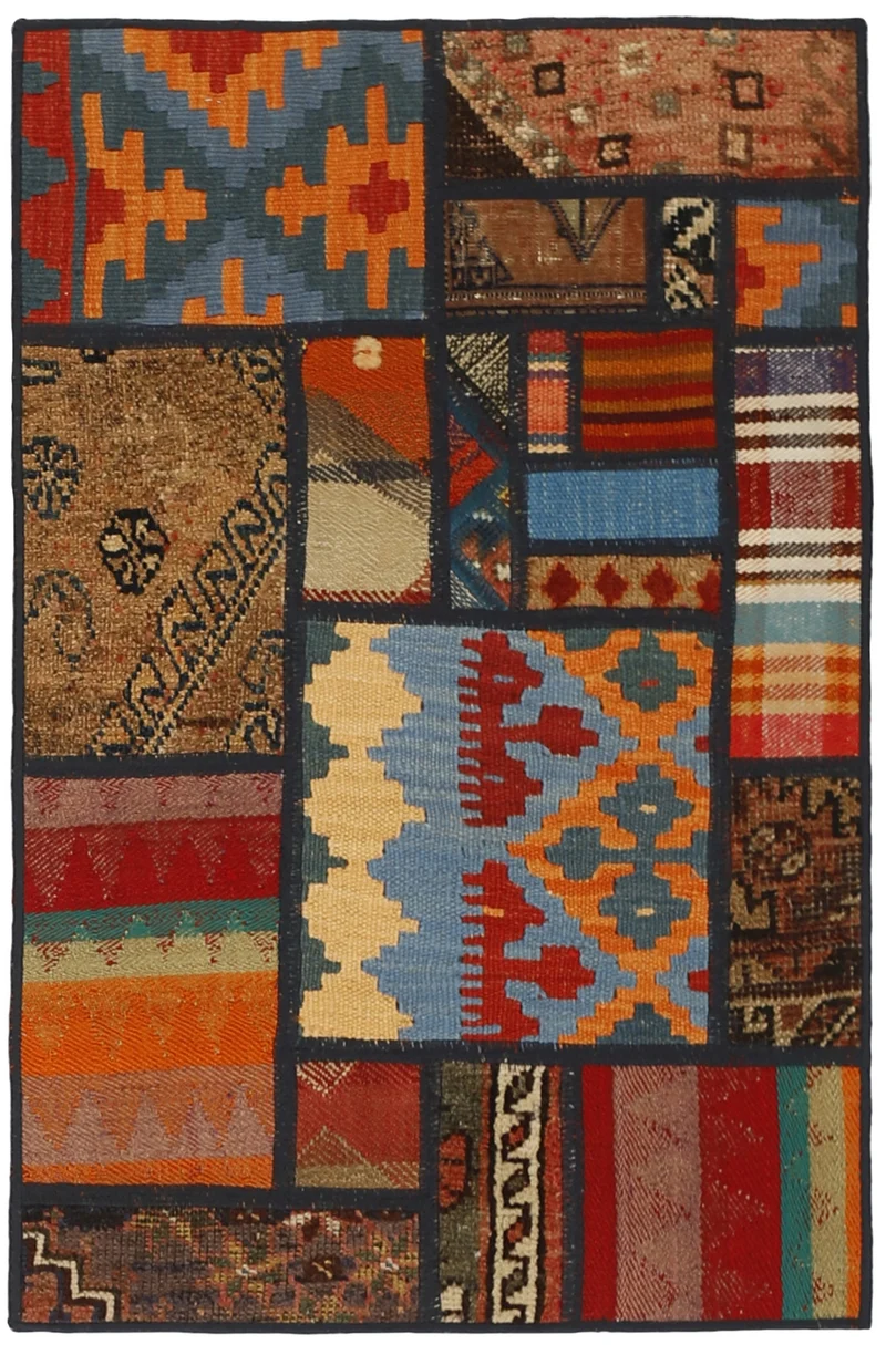 MY-RUG Teppich "Modern Patchwork " Geometrische Muster, Handgeknüpft