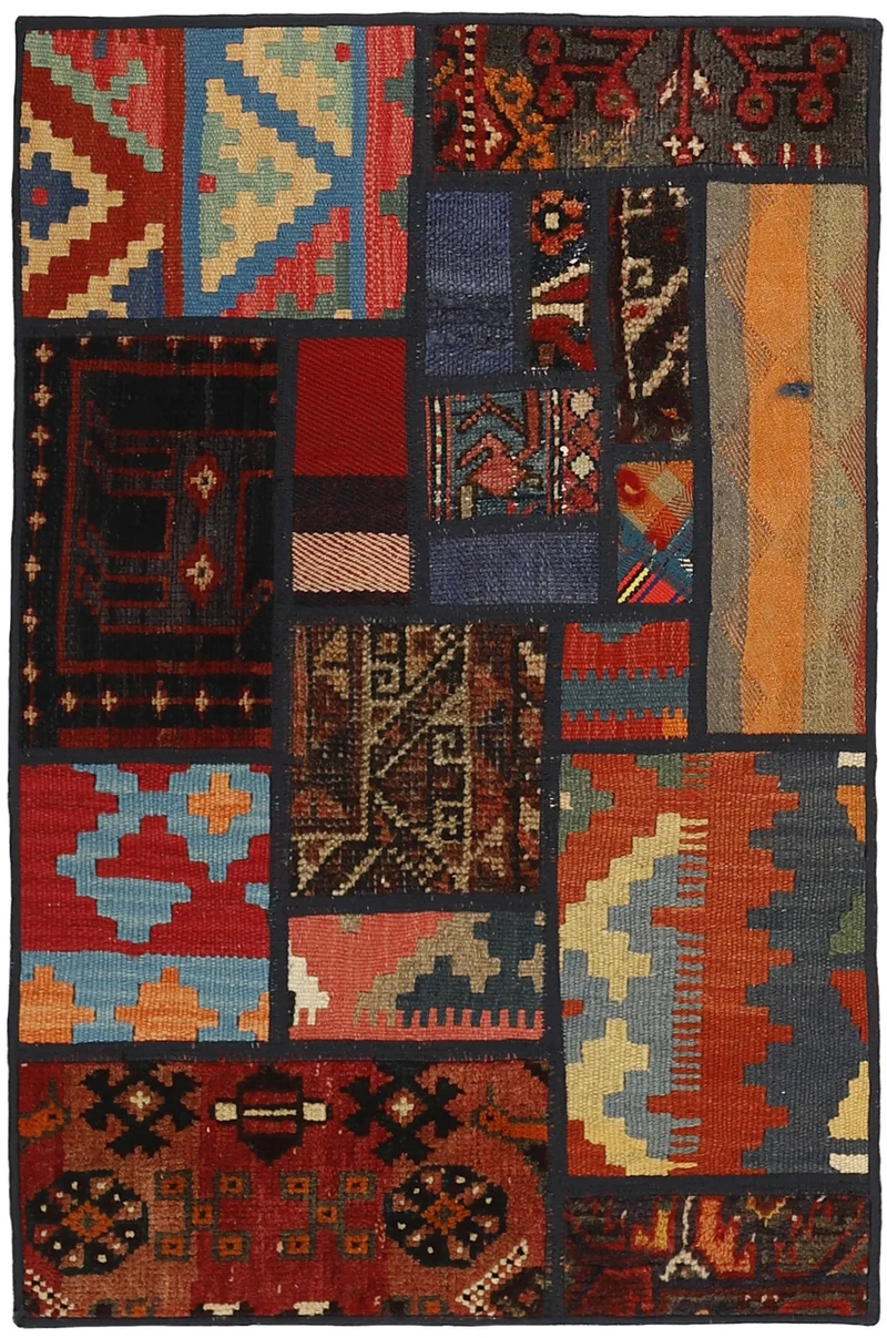 MY-RUG Teppich "Modern Patchwork " Geometrische Muster, Handgeknüpft