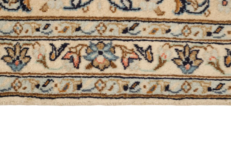 MY-RUG Teppich "Keshan Fine" Zentrales Medaillon auf hellem Hintergrund, Handgeknüpft