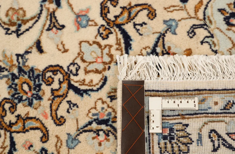 MY-RUG Teppich "Keshan Fine" Zentrales Medaillon auf hellem Hintergrund, Handgeknüpft