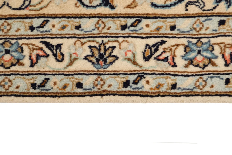 MY-RUG Teppich "Keshan Fine" Zentrales Medaillon auf hellem Hintergrund, Handgeknüpft