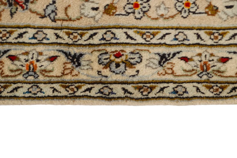 MY-RUG Teppich "Keshan Fine" Zentrales Medaillon auf hellem Hintergrund, Handgeknüpft