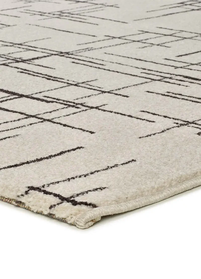 Alfombra geométrica blanco y negro Retro 12890
