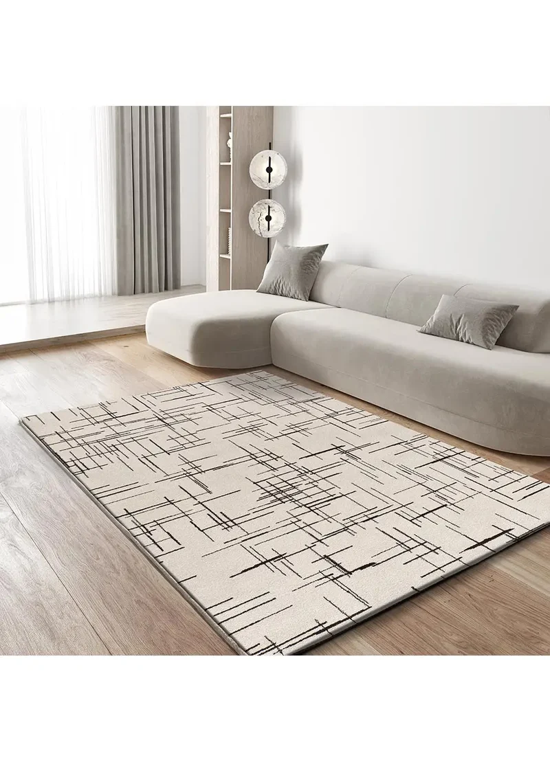 Alfombra geométrica blanco y negro Retro 12890