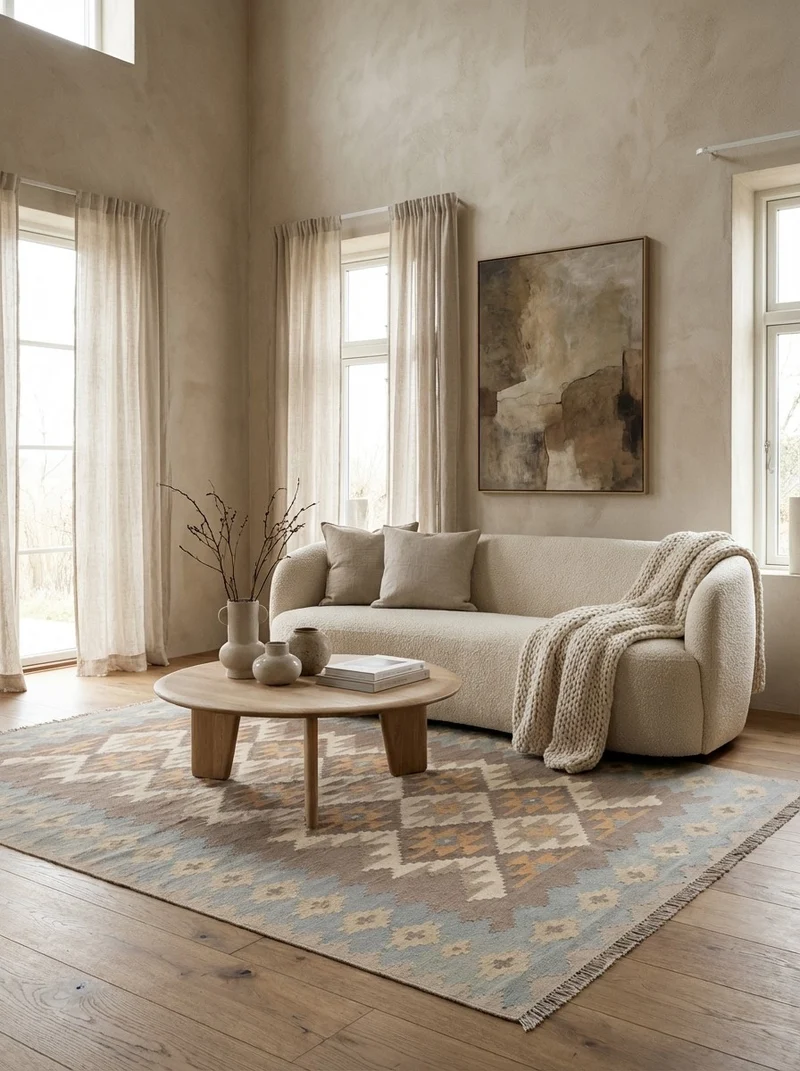 Kelim Gashgai · Handgewebt – Beige, 232x170 cm