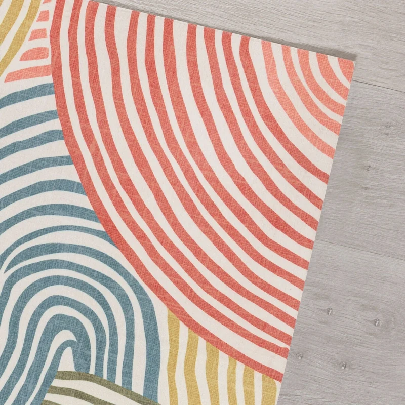 Waschbarer Teppich - Fabio Swirl Bunt