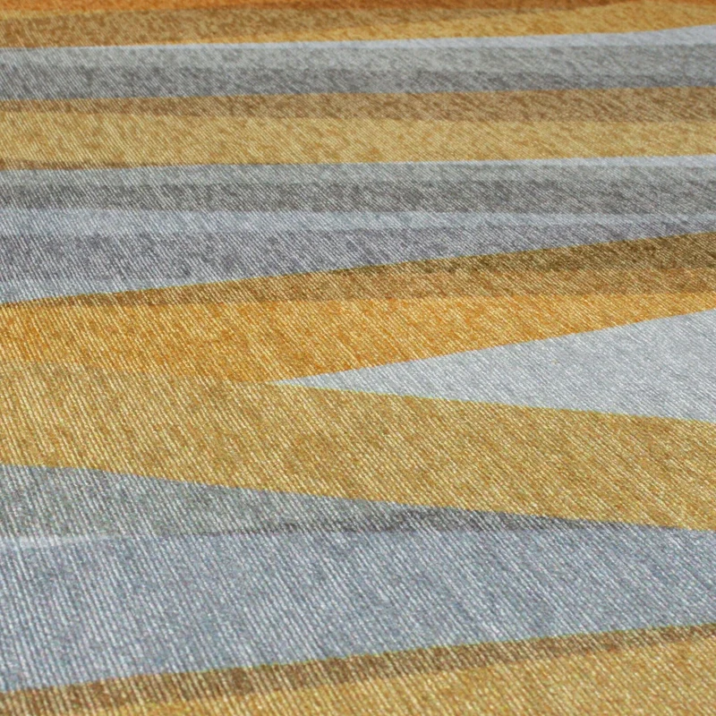 Waschbarer Teppich - Fabio Stripe Grau Gelb