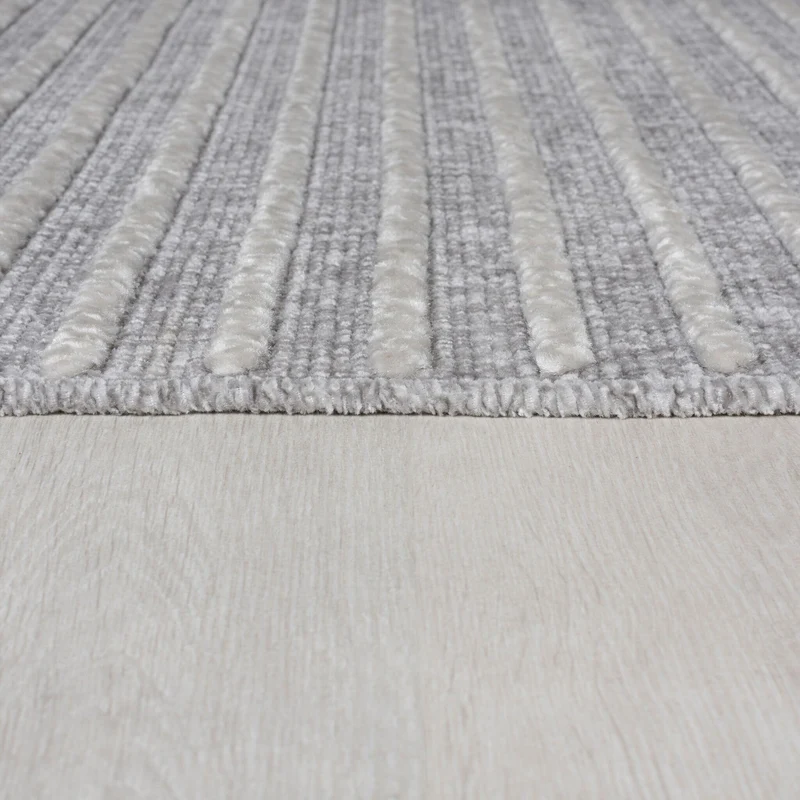 Waschbarer Teppich - Elto Stripe Grau