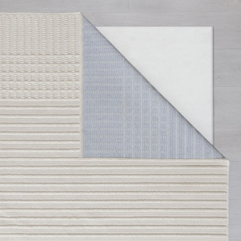 Waschbarer Teppich - Elto Stripe Creme