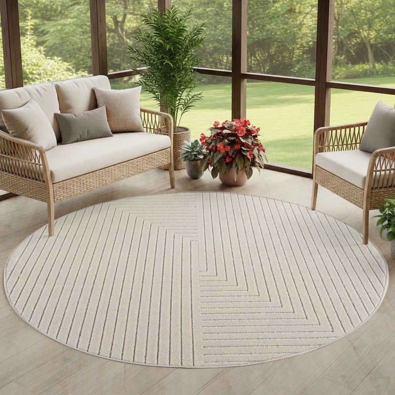 Carpettex Kurzflor Teppich 3D Hoch-Tief Skandi Boho Indoor Outdoor
