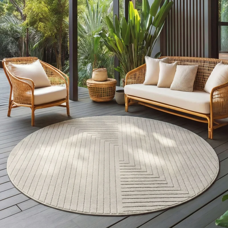 Carpettex Kurzflor Teppich 3D Hoch-Tief Skandi Boho Indoor Outdoor
