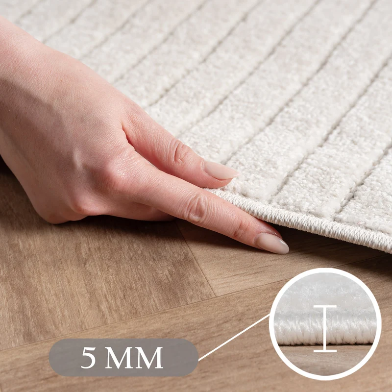 Carpettex Kurzflor Teppich 3D Hoch-Tief Skandi Boho Indoor Outdoor