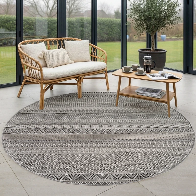 Carpettex Outdoor Teppich Beige Wetterfest UV-beständig Skandi Boho