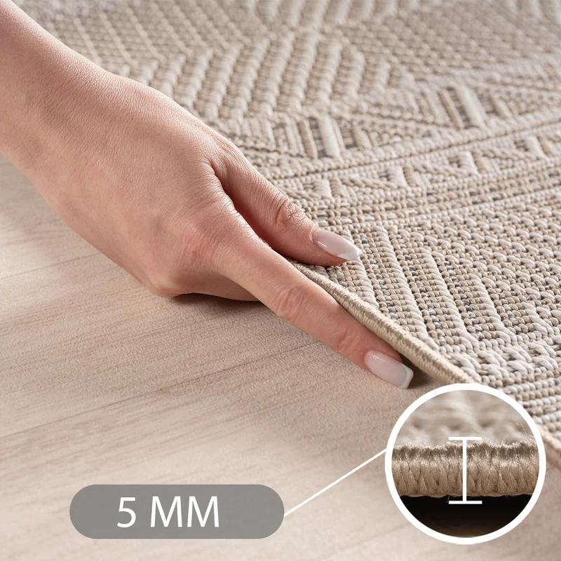 Carpettex Outdoor Teppich Beige Wetterfest UV-beständig Skandi Boho