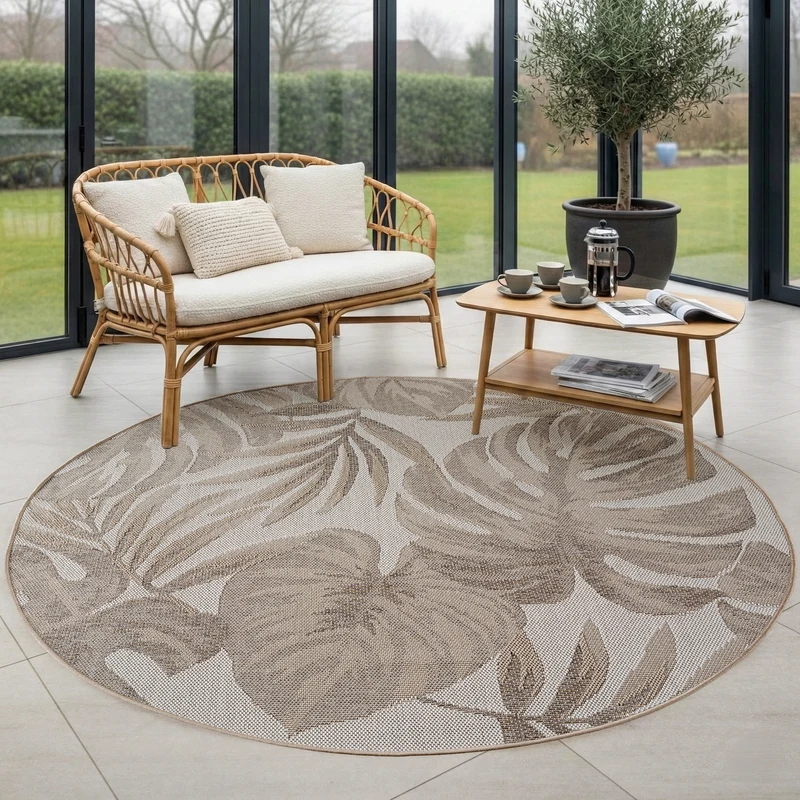 Carpettex Outdoor Teppich Beige Wetterfest UV-beständig Skandi Boho
