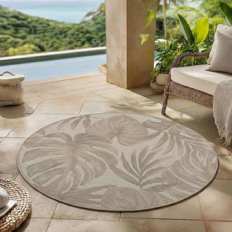 Carpettex Outdoor Teppich Beige Wetterfest UV-beständig Skandi Boho