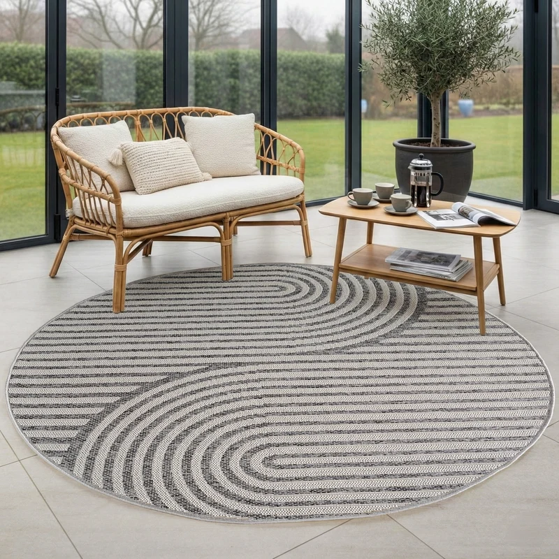 Carpettex Outdoor Teppich Beige Wetterfest UV-beständig Skandi Boho