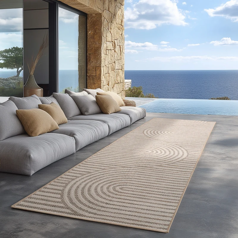 Carpettex Outdoor Teppich Beige Wetterfest UV-beständig Skandi Boho