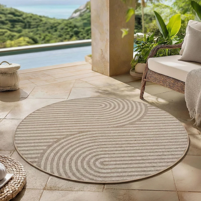 Carpettex Outdoor Teppich Beige Wetterfest UV-beständig Skandi Boho