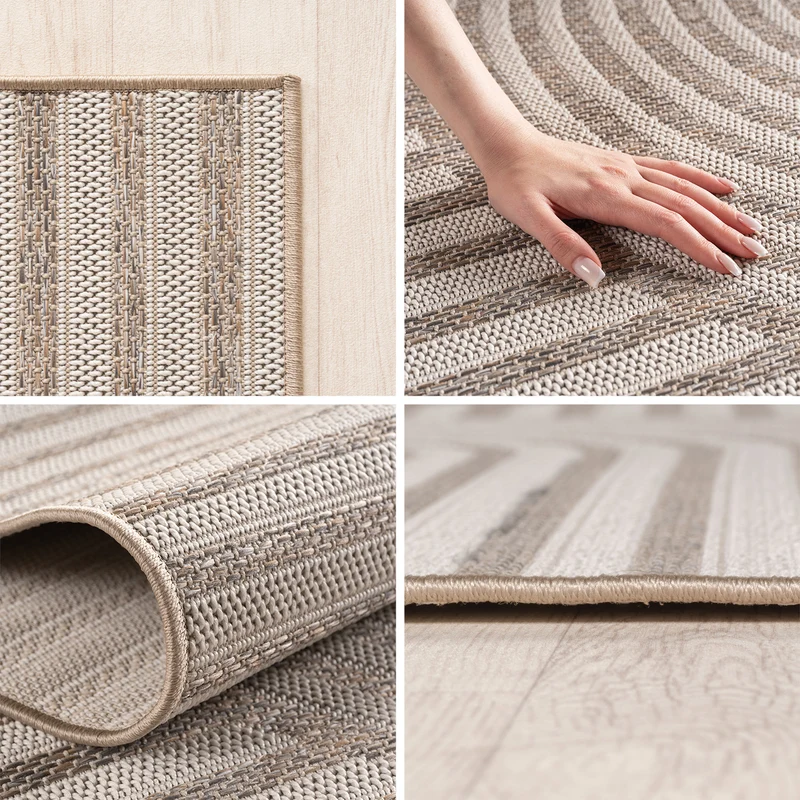 Carpettex Outdoor Teppich Beige Wetterfest UV-beständig Skandi Boho