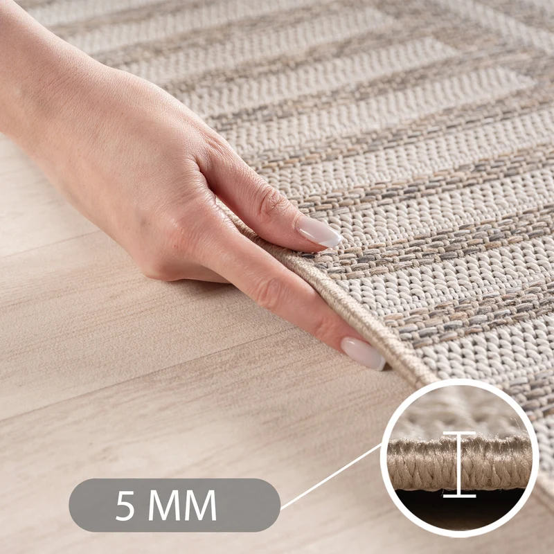 Carpettex Outdoor Teppich Beige Wetterfest UV-beständig Skandi Boho
