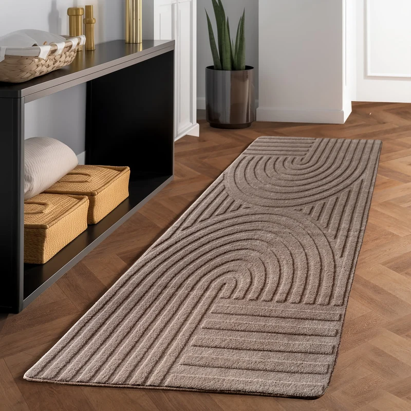 Carpettex Boho Kurzflor Teppich 3D Effekt Waschbar Skandi Weich
