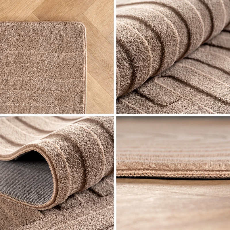Carpettex Boho Kurzflor Teppich 3D Effekt Waschbar Skandi Weich