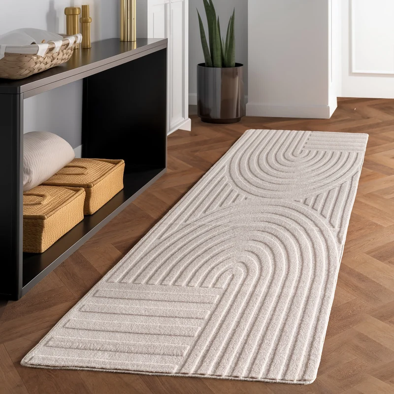 Carpettex Boho Kurzflor Teppich 3D Effekt Waschbar Skandi Weich