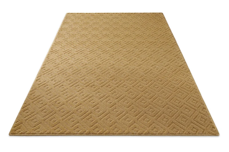 Kurzflor Teppich aus Schurwolle Karamell "Castello TWO" WECONhome