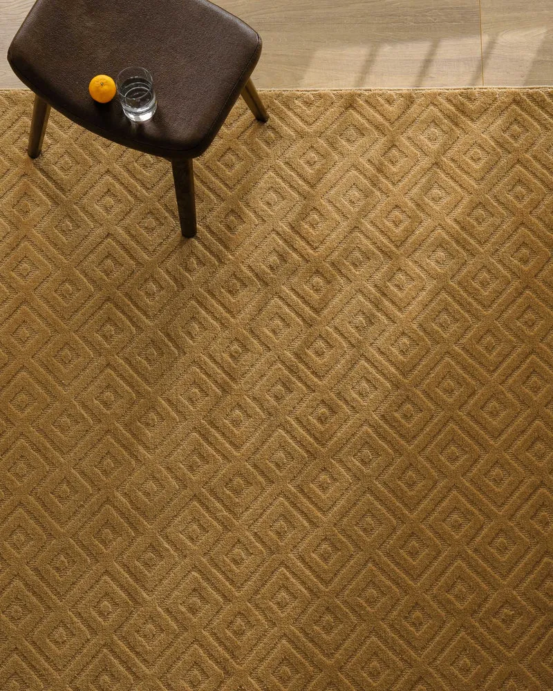 Kurzflor Teppich aus Schurwolle Karamell "Castello TWO" WECONhome