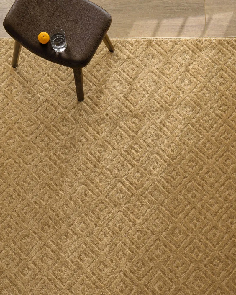 Kurzflor Teppich aus Schurwolle Sand Beige "Castello TWO" WECONhome