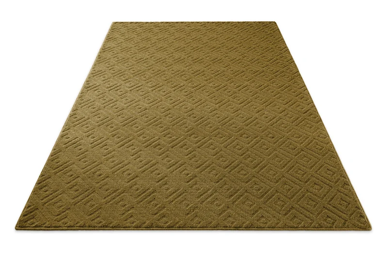 Kurzflor Teppich aus Schurwolle Blass Grün "Castello TWO" WECONhome
