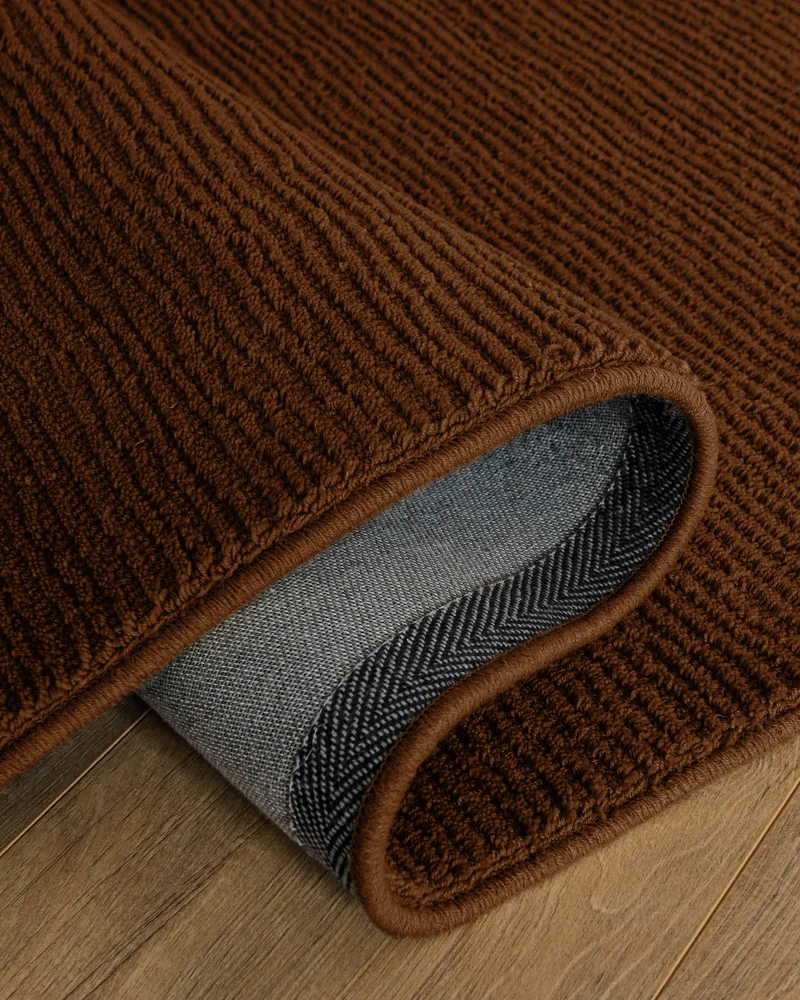 Kurzflor Teppich aus Schurwolle Braun "Castello ONE" WECONhome