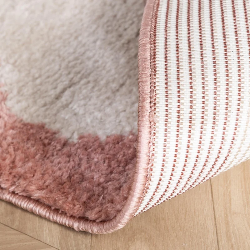 Waschbarer Kinderteppich - Moos Flower Rosa