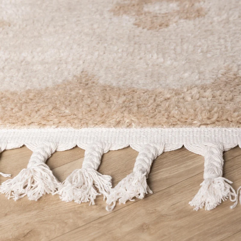 Waschbarer Kinderteppich - Moos Flower Creme