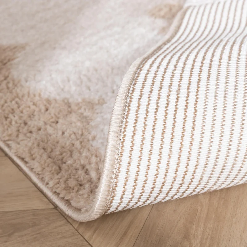 Waschbarer Kinderteppich - Moos Flower Creme